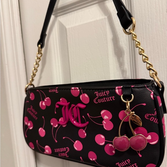 Juicy Couture Black and Pink Cherry Shoulder Bag - Picture 6 of 6